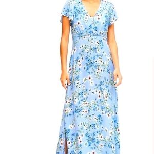 Banana Republic Light Blue Floral Maxi Dress